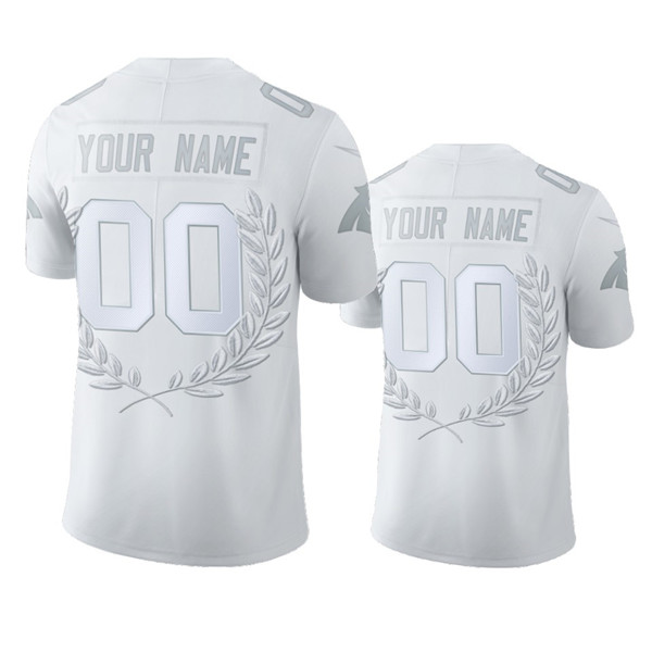 Men's Carolina Panthers Customized White MVP Stitched Limited Jersey (Check description if you want Women or Youth size)